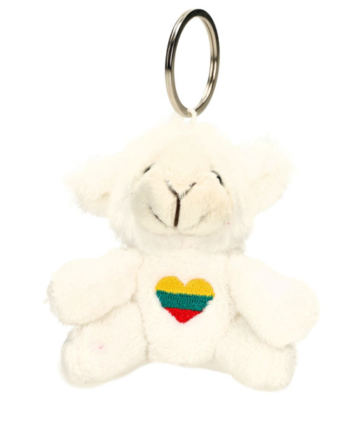 Raktų pakabukas avytė su Lietuvos vėliavos širdute